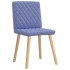 Sillas de comedor 4 uds tela azul