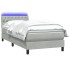 Cama box spring con colchón terciopelo gris claro 90x210