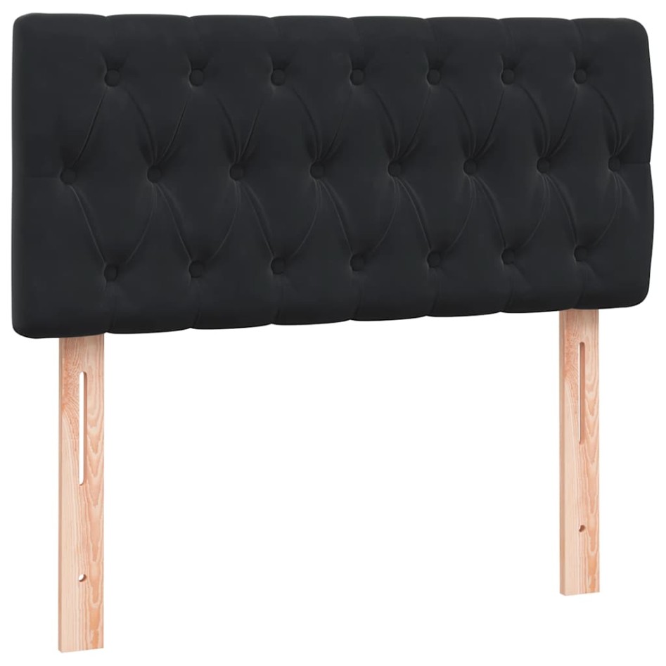 Cama box spring con colchón cuero sintético negro 90x210