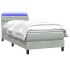 Cama box spring con colchón terciopelo gris claro 80x220