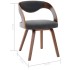 Sillas de comedor 2 unidades madera curvada y tela gris
