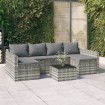 Set de muebles de jardín 2 pzas cojines ratán sintético gris