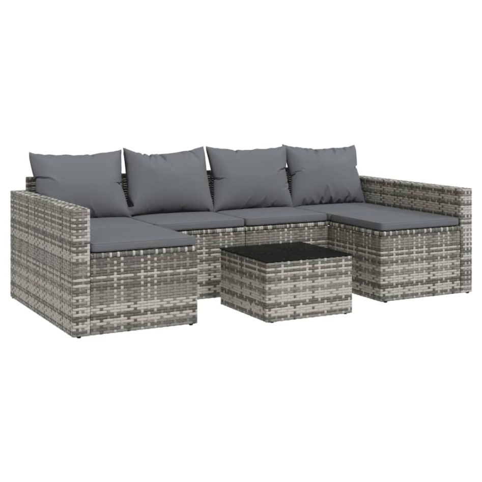 Set de muebles de jardín 2 pzas cojines ratán sintético