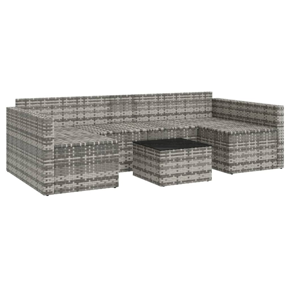 Set de muebles de jardín 2 pzas cojines ratán sintético