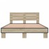 Estructura cama madera ingeniería metal roble Sonoma 140x200