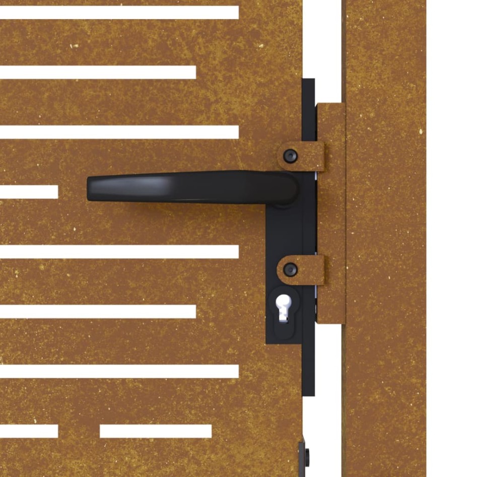 Puerta de jardín acero corten diseño cuadrado 105x180