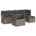 Set de muebles de jardín 6 pzas y cojines ratán sintético