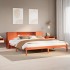 Cama con estantería sin colchón madera maciza marrón 200x200