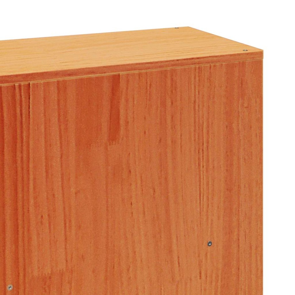 Cama con estantería sin colchón madera maciza marrón 200x200