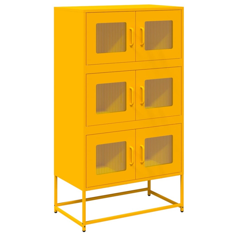 Aparador de acero amarillo mostaza 68x39x123