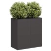 Jardinera de acero laminado en frío negro 80x40x80 cm