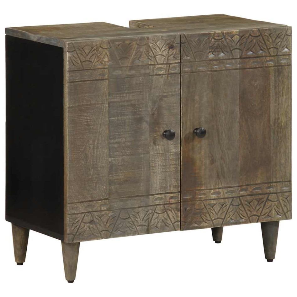 Conjunto de muebles de baño 3 piezas madera maciza de