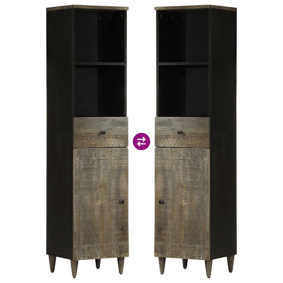 Conjunto de muebles de baño 3 piezas madera maciza de