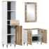 Conjunto de muebles de baño 3 piezas madera maciza de