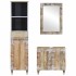 Conjunto de muebles de baño 3 piezas madera maciza de