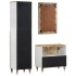 Conjunto de muebles de baño 3 piezas madera maciza de