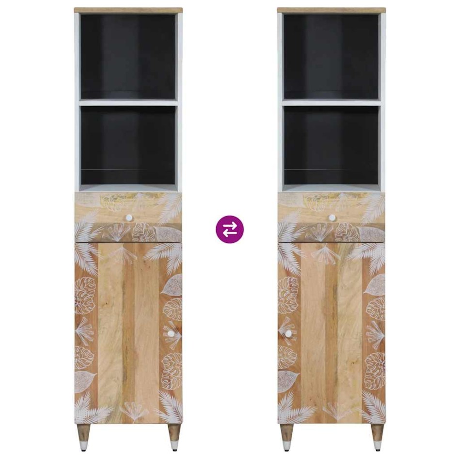 Conjunto de muebles de baño 3 piezas madera maciza de