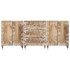 Aparadores 3 uds de madera maciza de mango 60x33,5x75
