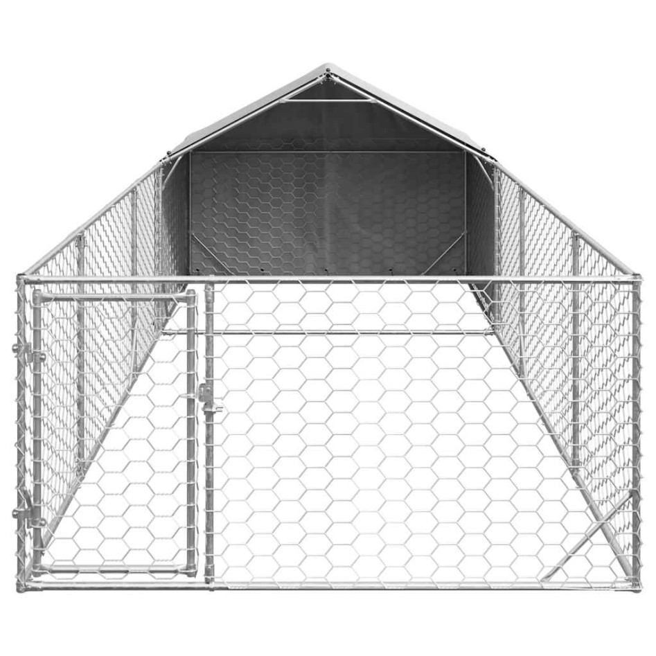 Caseta perros exterior con corral 6x2x1,5 m acero