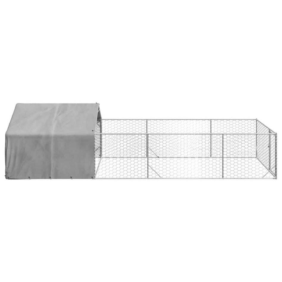 Caseta perros exterior con corral 6x2x1,5 m acero