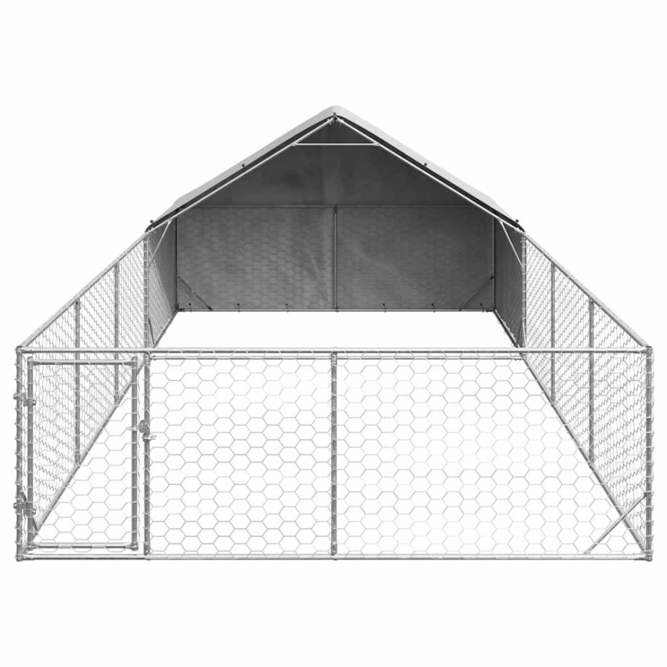 Caseta perros exterior con corral 7x3x1,9 m acero