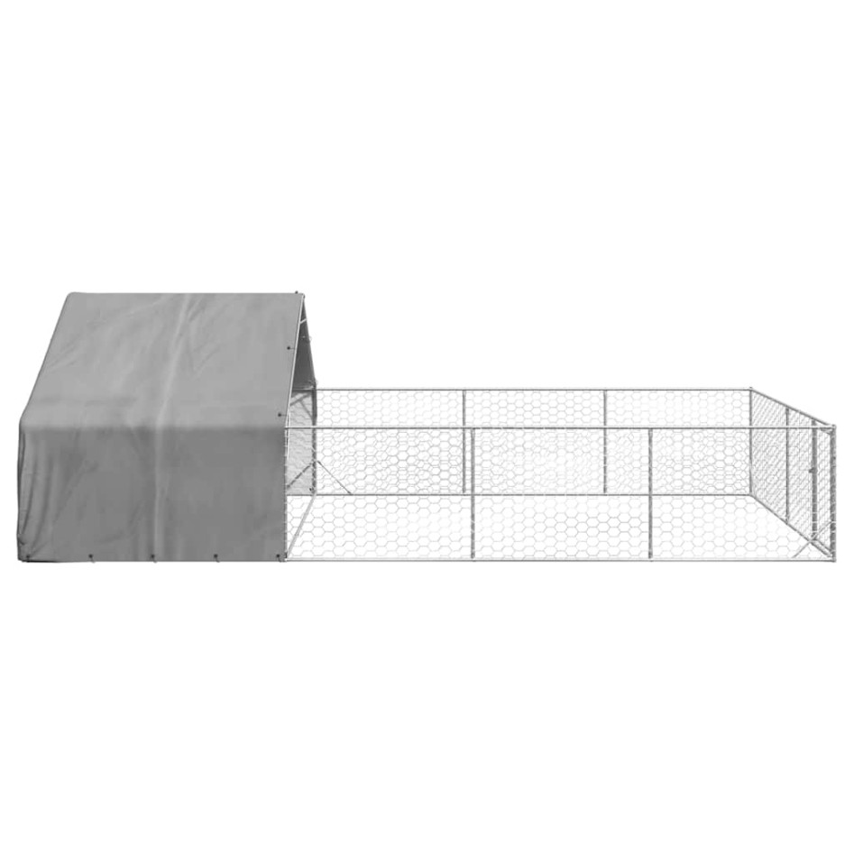 Caseta perros exterior con corral 7x3x1,9 m acero