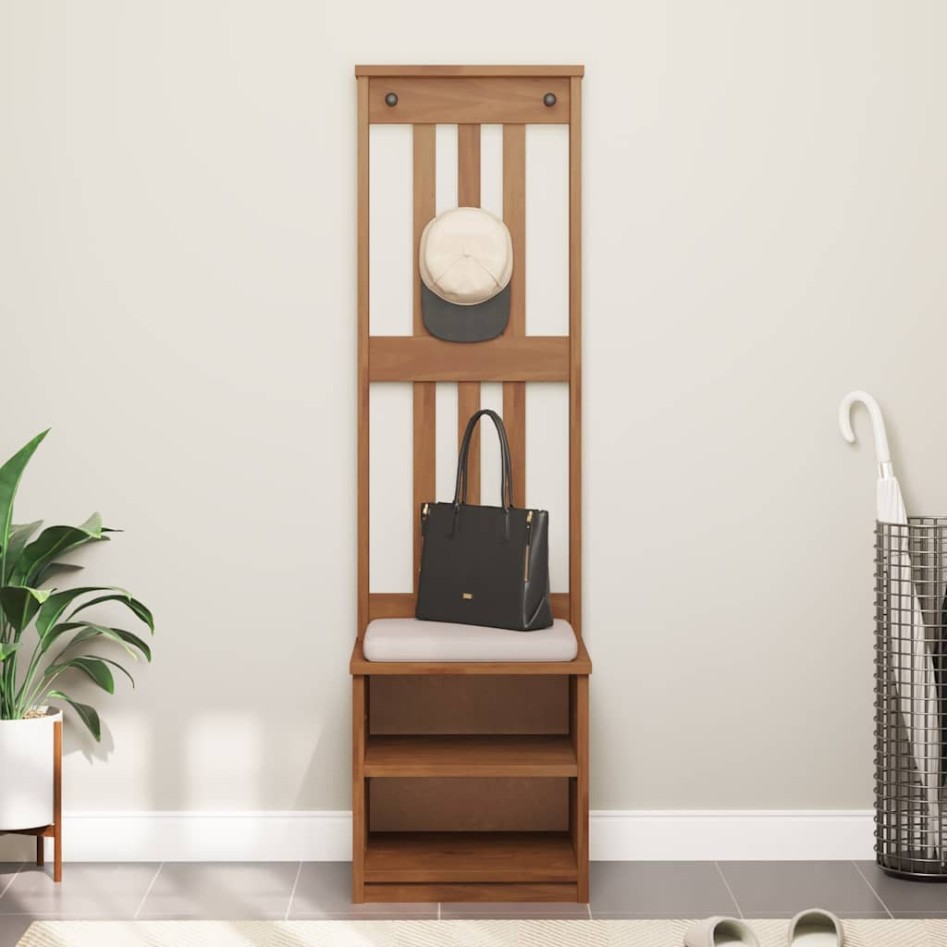 Perchero de entrada SANDENS 45x40x159,5cm madera maciza de