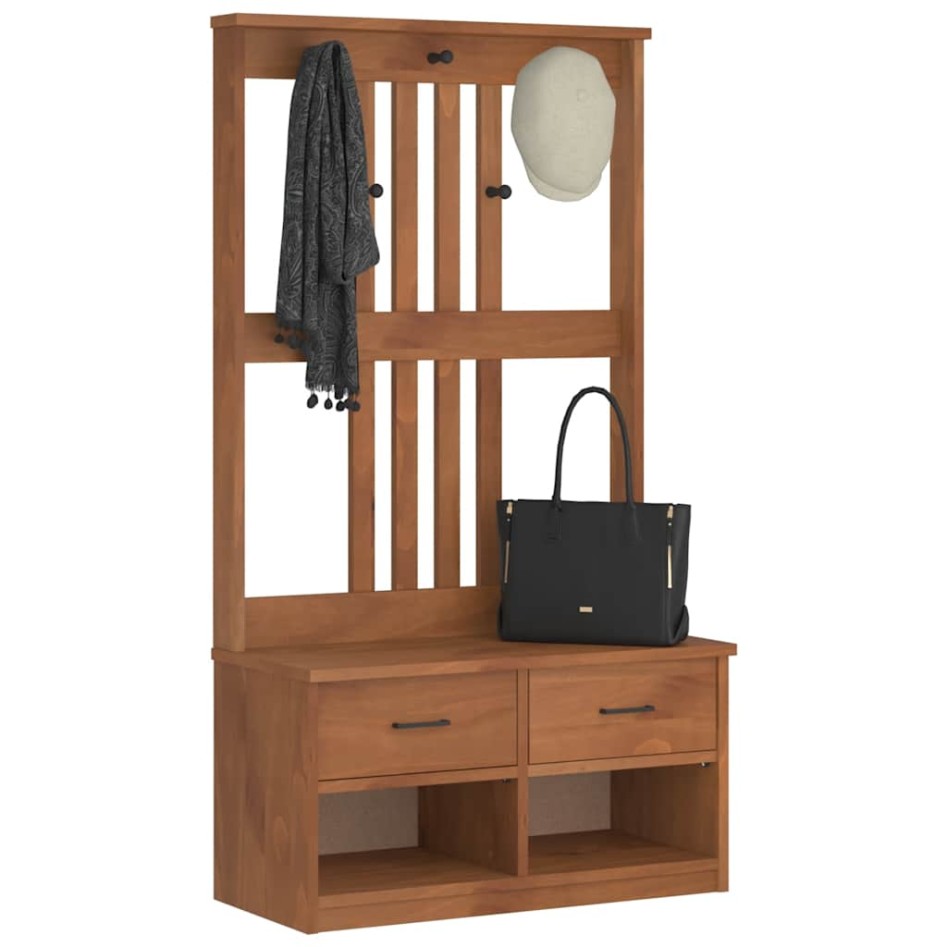 Perchero de entrada SANDENS madera maciza de pino