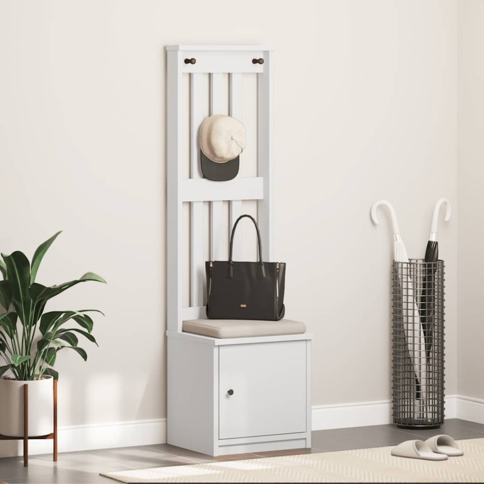 Perchero de entrada SANDENS madera pino blanco 45x40x159,5