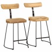 Taburetes de barra 2 uds madera maciza de mango 49x43x79 cm