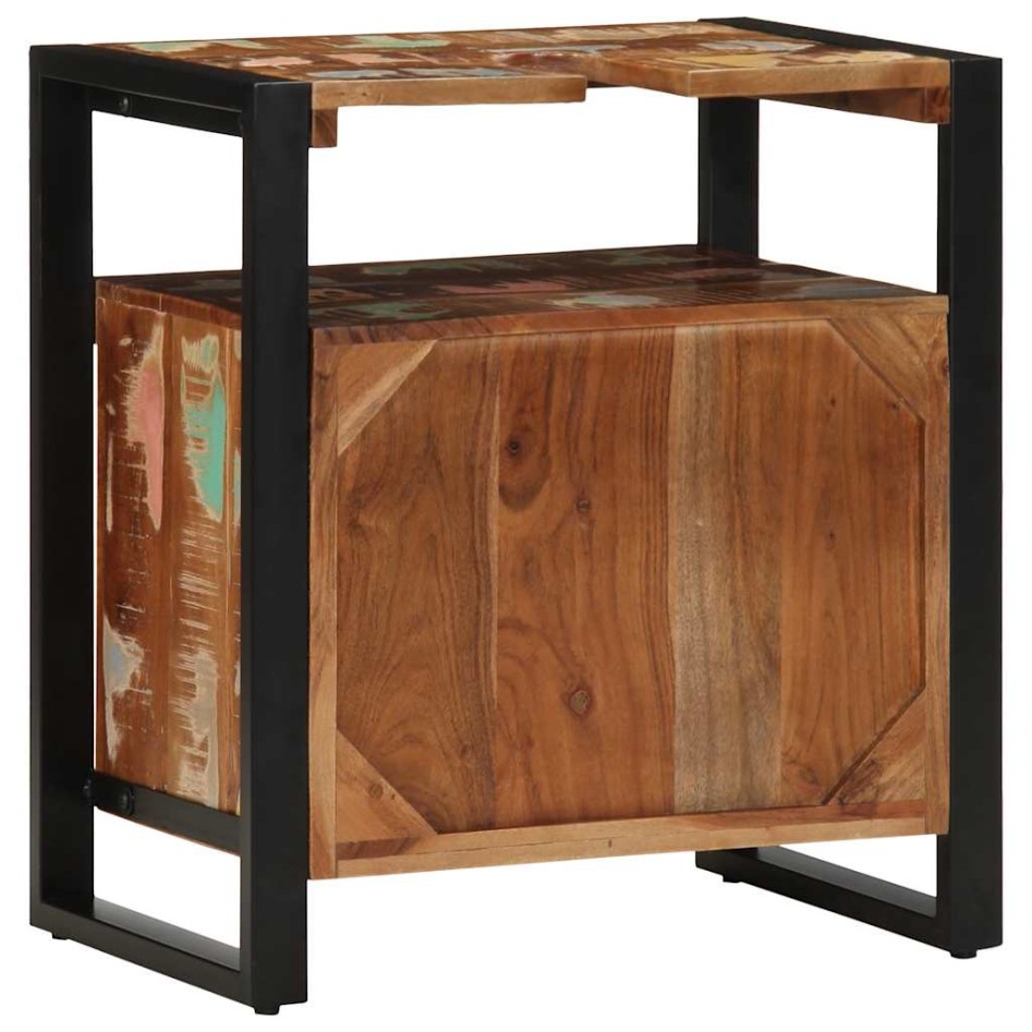 Mueble de baño para lavabo madera maciza reciclada 55x35x60