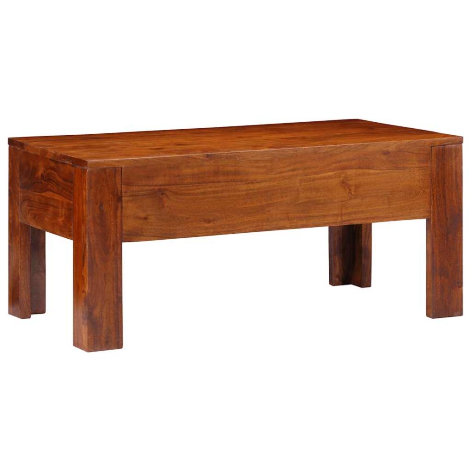 Mesa de centro de madera maciza de acacia 90x50x40