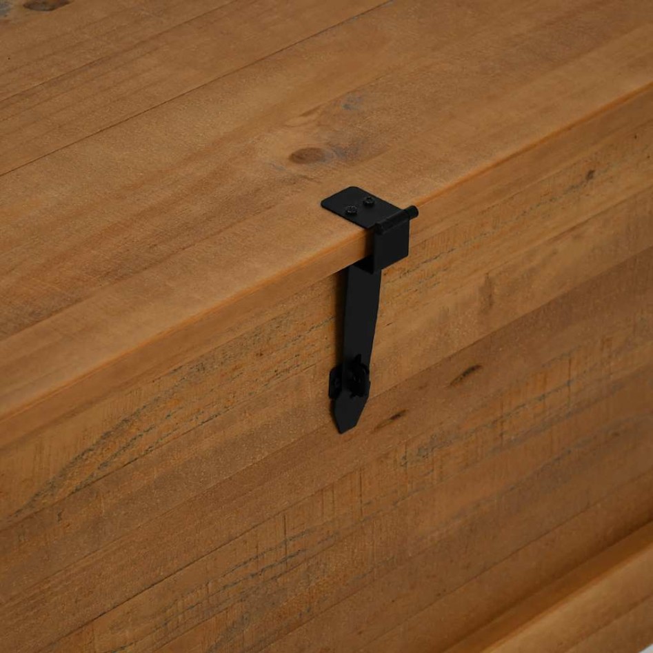 Baúl de almacenamiento HALDEN de madera maciza 91x48x47