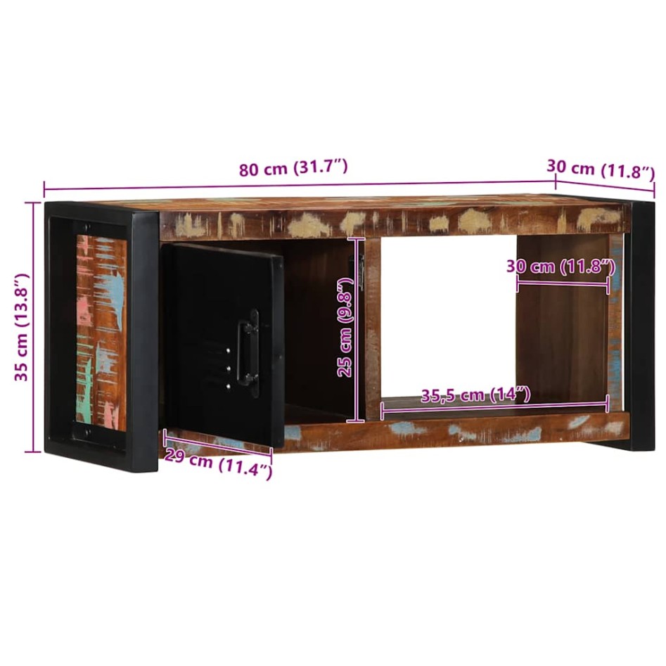 Mueble para la TV 80x30x35 madera maciza