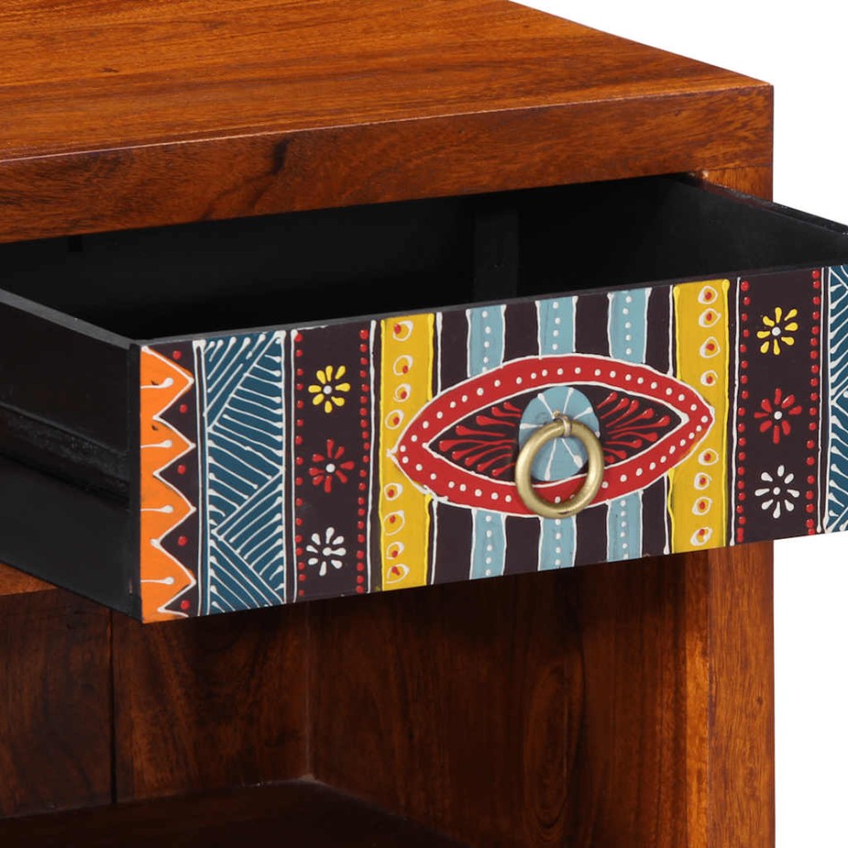 Mesita de noche 2 uds 40x35x45 cm madera maciza de