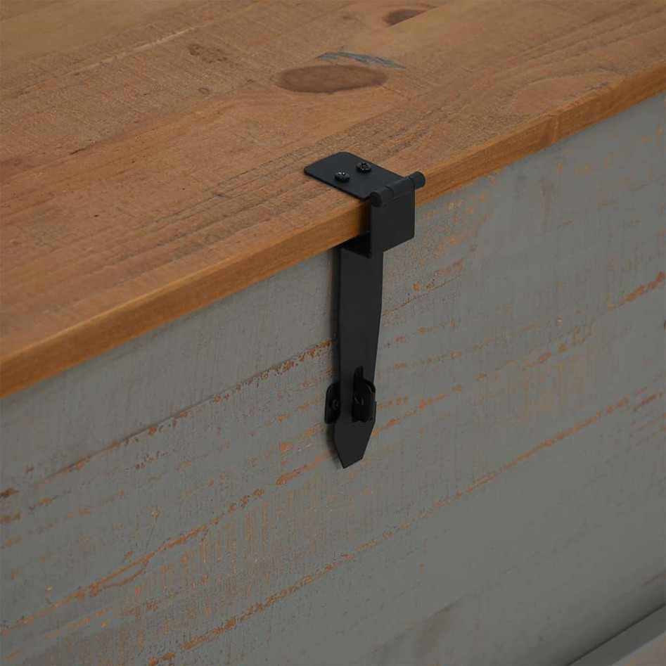 Baúl de almacenamiento HALDEN gris 91x48x47 cm madera
