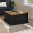 Baúl de almacenamiento HALDEN negro 91x91x47 cm madera