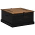 Baúl de almacenamiento HALDEN negro 91x91x47 cm madera