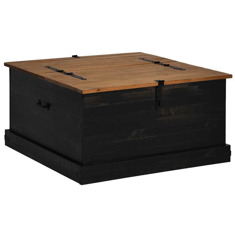 Baúl de almacenamiento HALDEN negro 91x91x47 cm madera