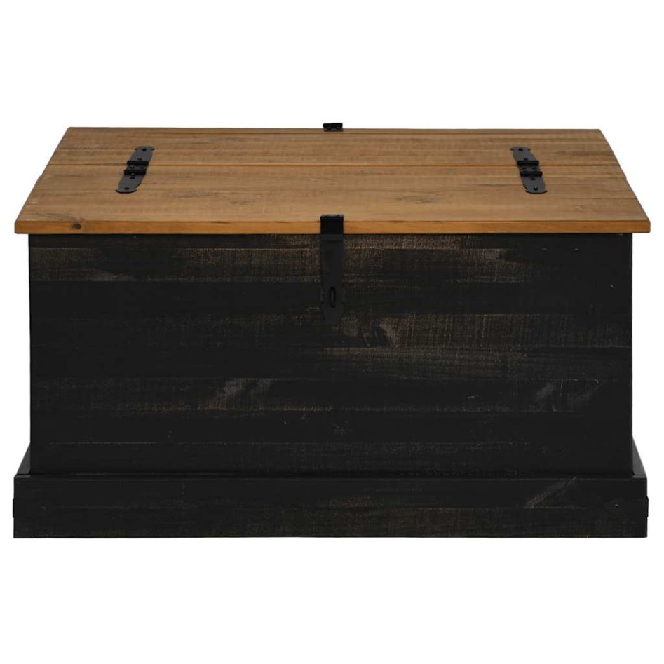 Baúl de almacenamiento HALDEN negro 91x91x47 cm madera