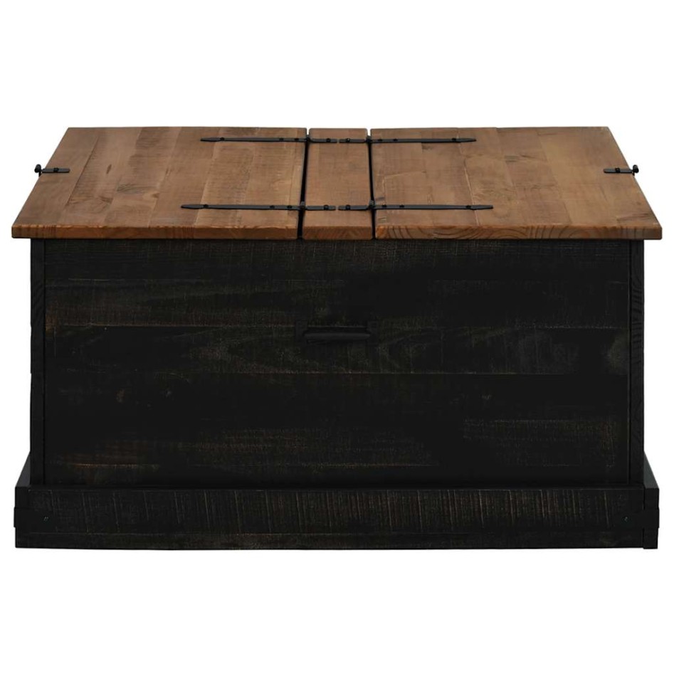 Baúl de almacenamiento HALDEN negro 91x91x47 cm madera