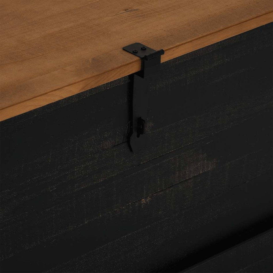 Baúl de almacenamiento HALDEN negro 91x91x47 cm madera