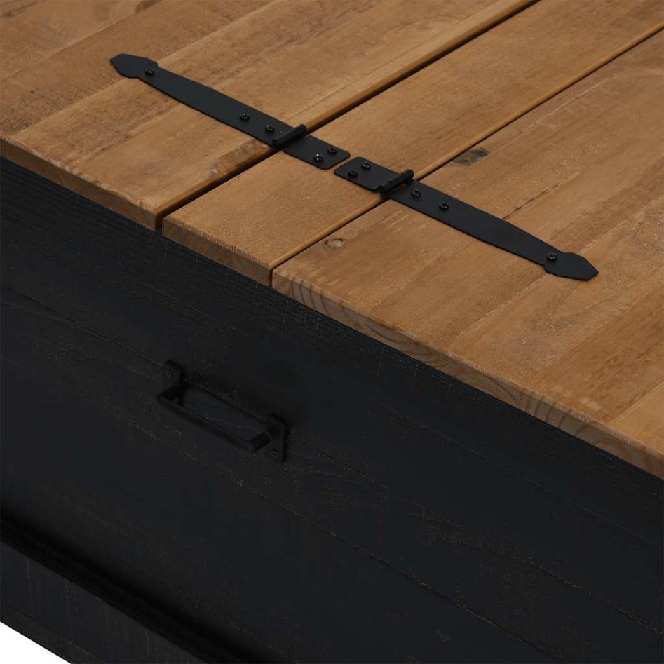 Baúl de almacenamiento HALDEN negro 91x91x47 cm madera