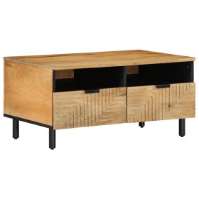 Mesa de centro madera maciza de mango marrón 80x54x40
