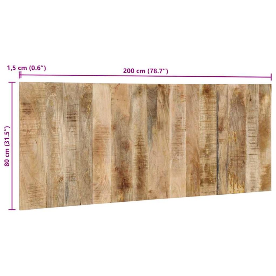 Cabecero de cama 200 cm madera maciza de mango