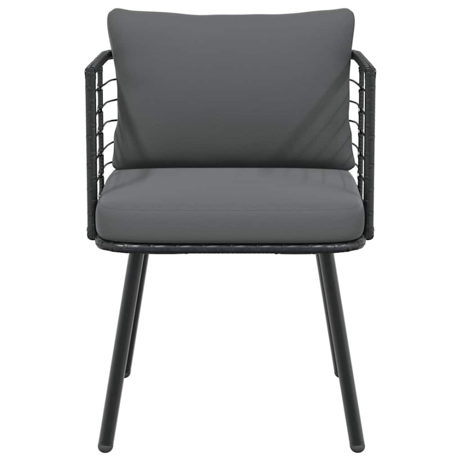 Silla de jardín con cojines ratán sintético