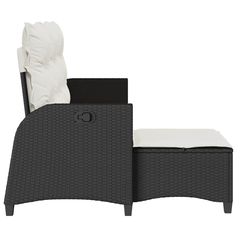 Sofá de jardín reclinable con cojines en forma de L ratán