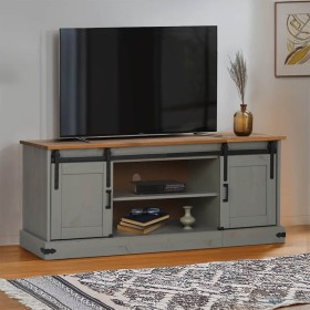 Mueble de TV HALDEN 2 puerta correderas gris 150x40x60