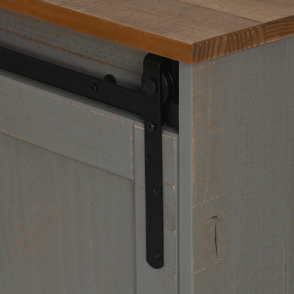 Mueble de TV HALDEN 2 puerta correderas gris 150x40x60