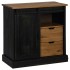 Aparador HALDEN con puerta corredera negro 80x40x80